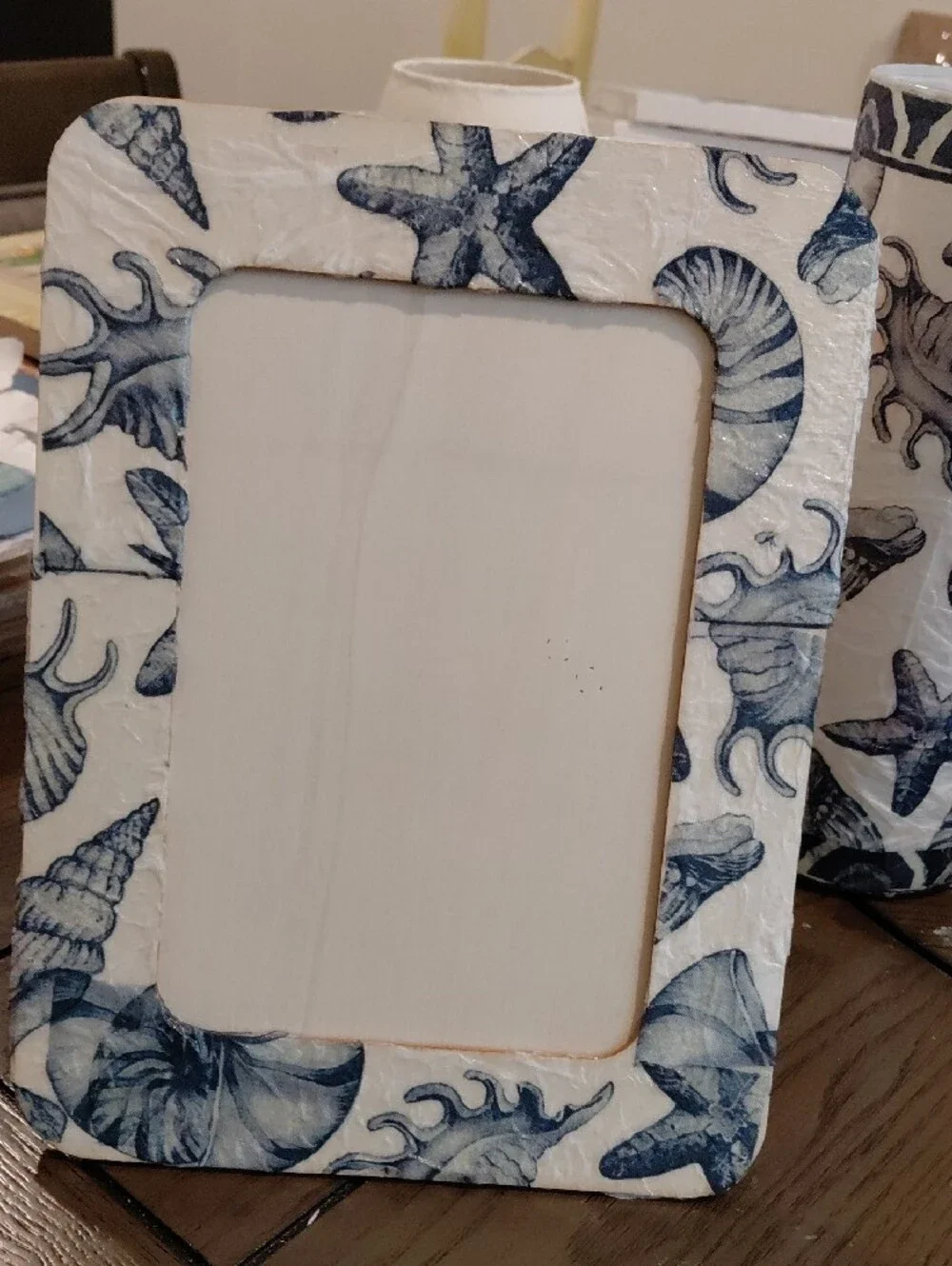 Nautical Blue Shell Decorative Photo Frame